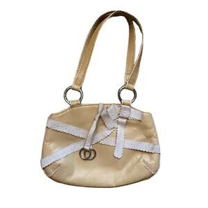 Dainty Y2K Two-Toned Beige/ Light Brown Suede Leather Handbag